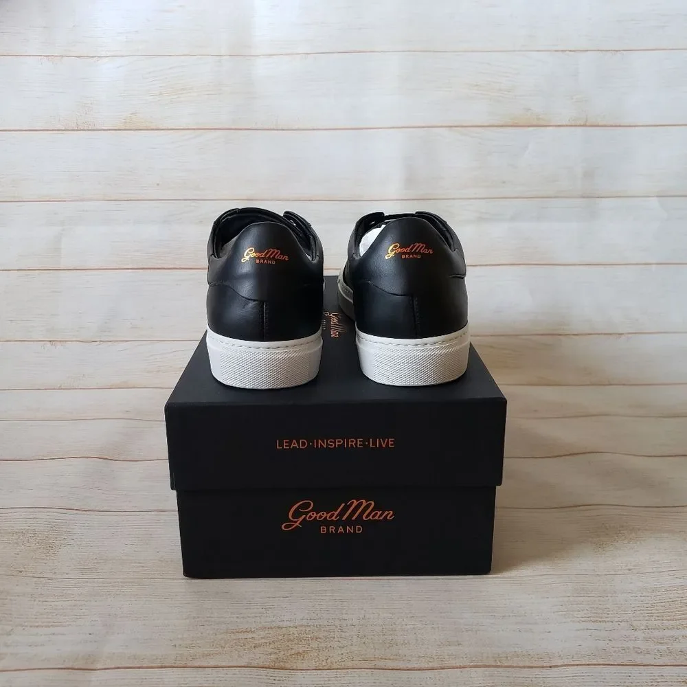 Good Man Brand Legend Court Nappa Italy Leather Suede Black Sneakers Size 10